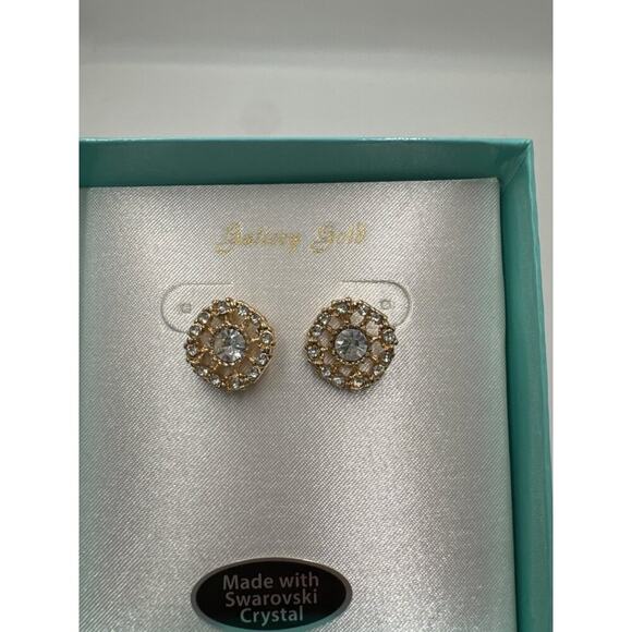 Swarovski · Gallery Gold · Crystal Stud Earrings · Gift Box · Gold Tone - Picture 3 of 5
